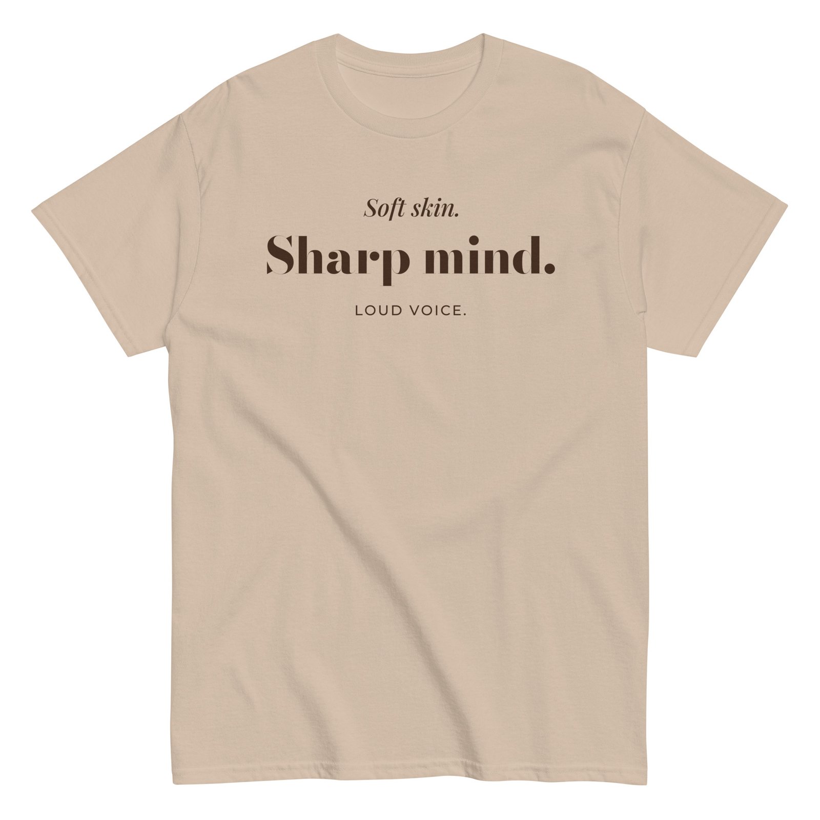 Soft Skin. Sharp Mind. | NubianDoc Tee — Sand