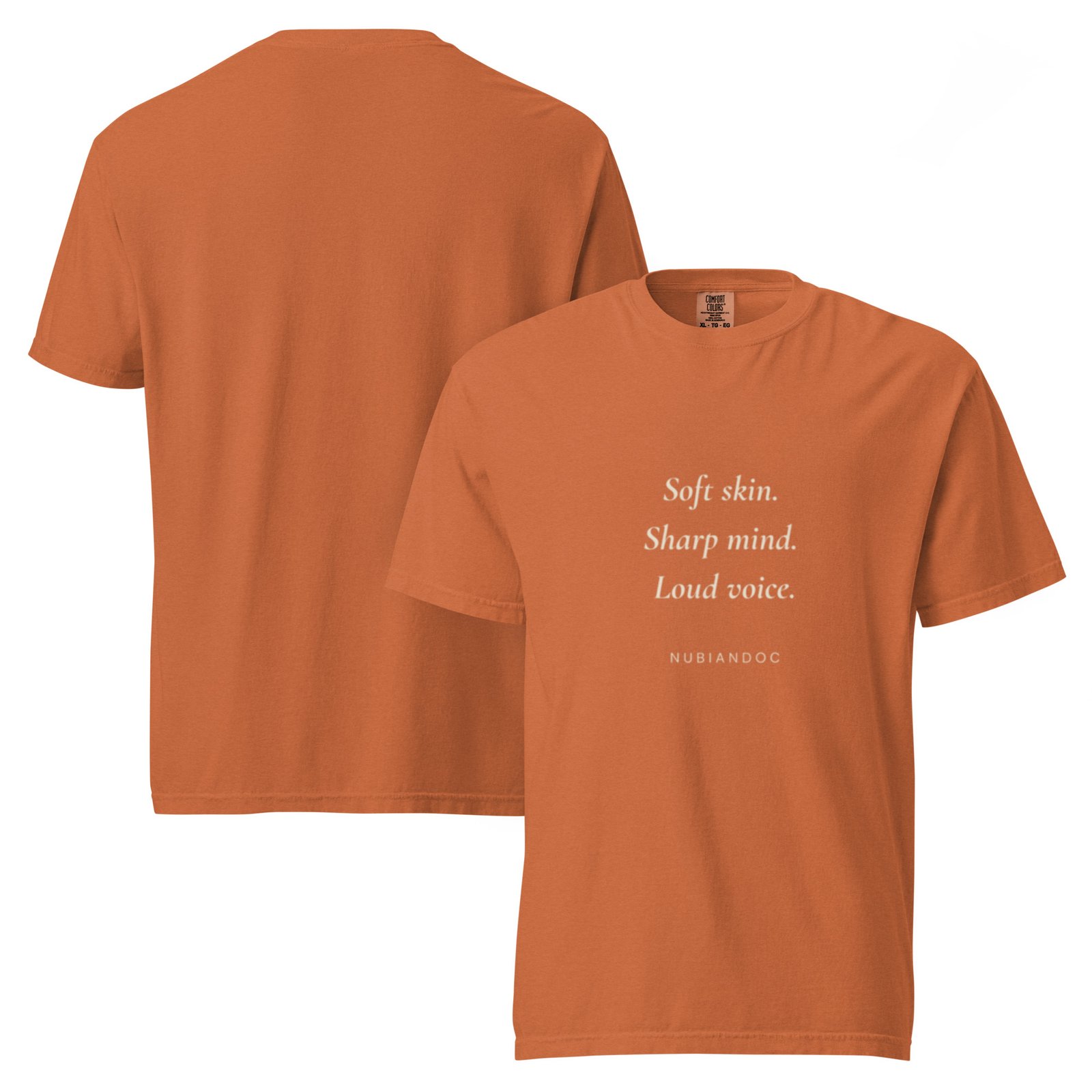 Soft Skin. Sharp Mind. | NubianDoc Tee — Terracotta - Image 5